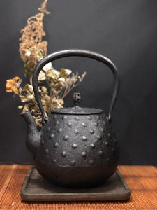 7 - Orb-shaped Floating Jade Pattern Kettle by Fujiede Kobo 藤枝工房寶珠型浮玉紋鐵瓶