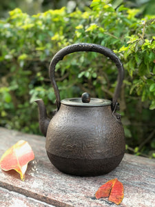 8 - Pearl-shaped Floral Pattern Kettle by Suzuki Morihisa Kobo  鈴木盛久工房寶珠型花草纹鐵瓶