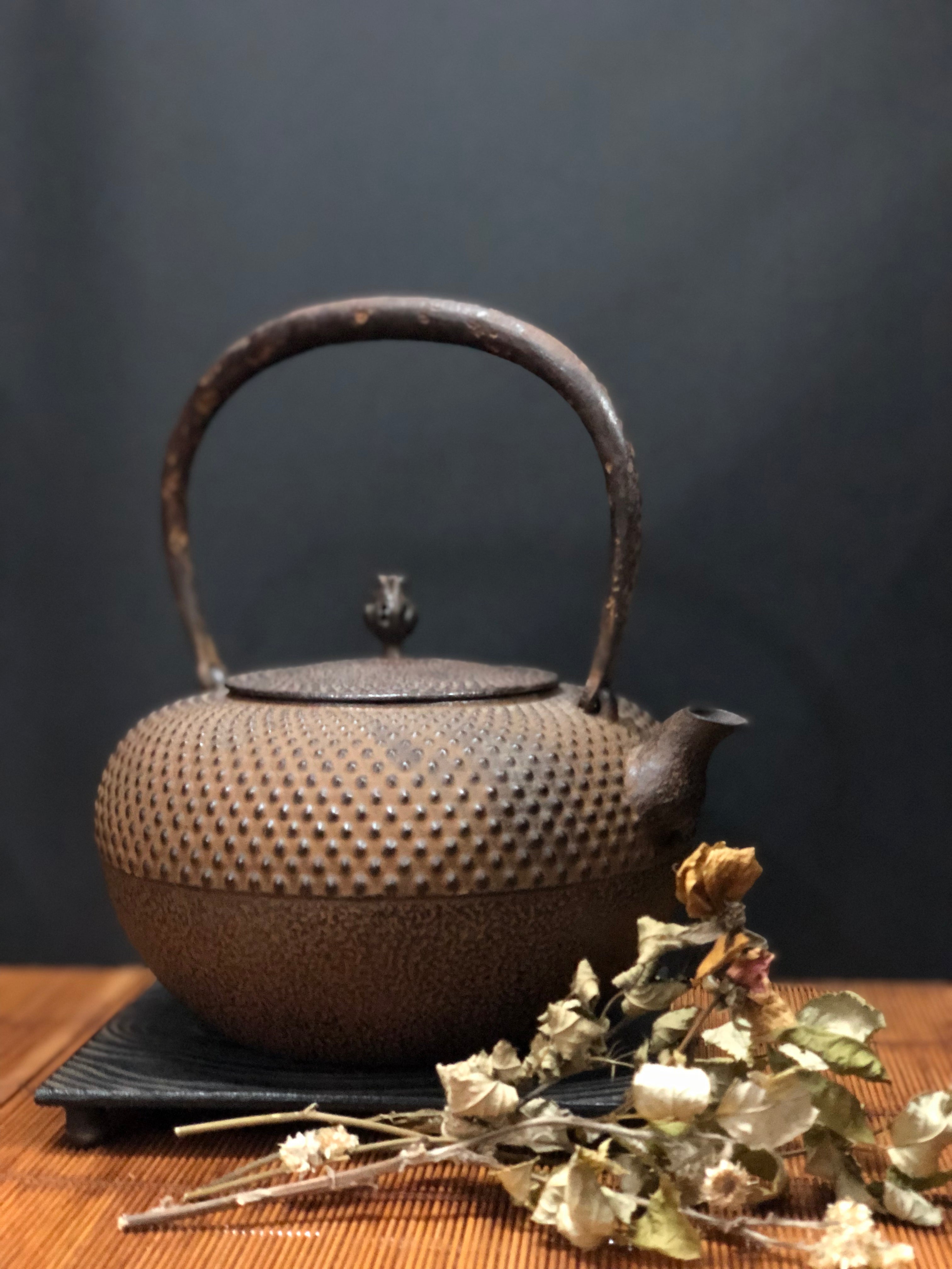 15 - Round-shaped "Arare" Pattern Kettle 小霰紋平丸型鐵瓶